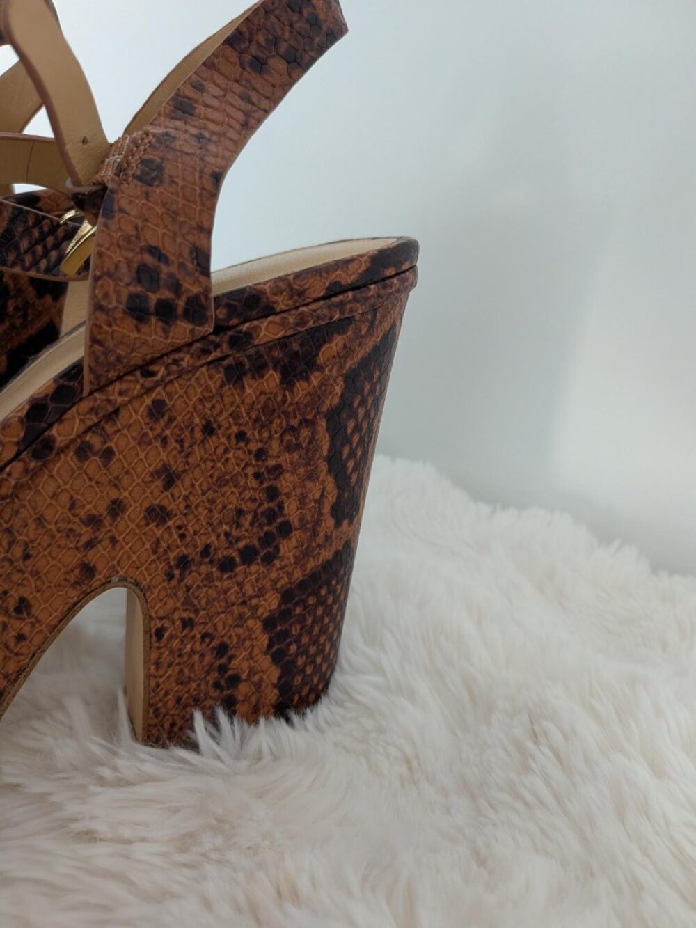 Michael Kors Divia Python Platform Sandals - Size 8M - Picture 8 of 8